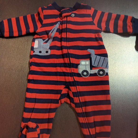 Construction Trucks Footie Sleeper - Picture 1 of 3